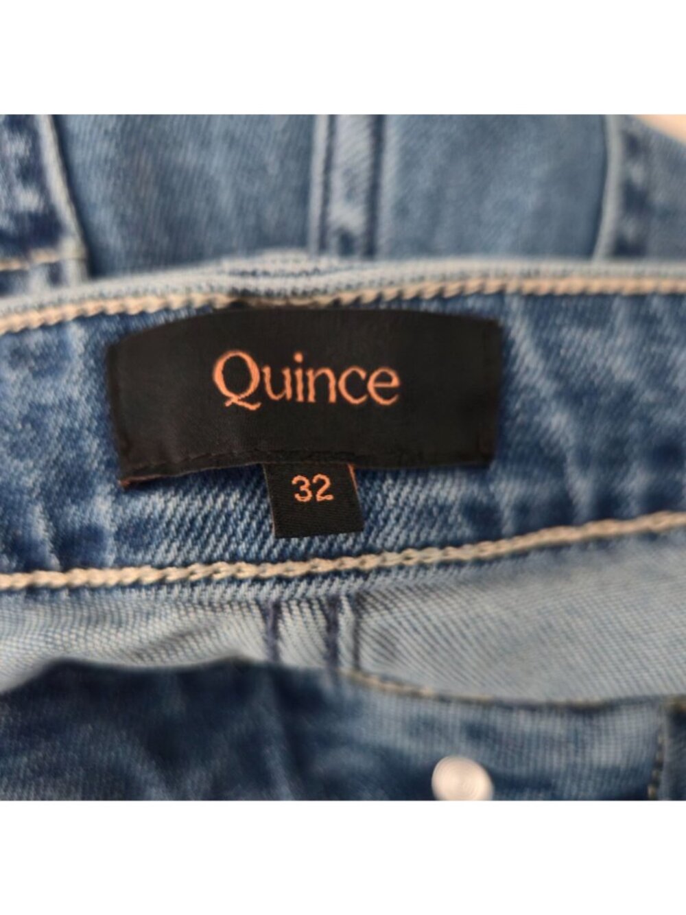 Quince Luna Stretch Flare Jeans Sz 32 High Rise Minimalist Light Blue Wash Denim - Picture 7 of 9